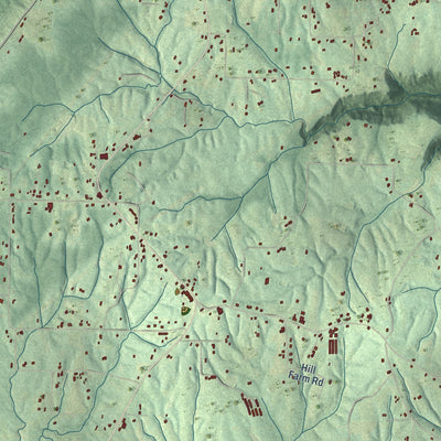 Close-up of the map of Bryant, Alabama print showing street and building detail