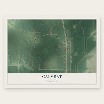 Calvert, Alabama map print, the full design