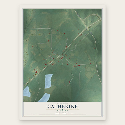 Catherine, Alabama map print, the full design