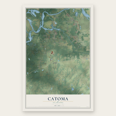 Catoma, Alabama map print, the full design