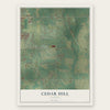 Cedar Hill, Alabama map print, the full design