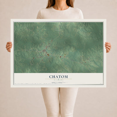 Map of Chatom, Alabama, 24 x 36 inch unframed archival matte print