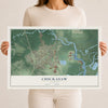 Map of Chickasaw, Alabama, 12 x 18 inch unframed archival matte print