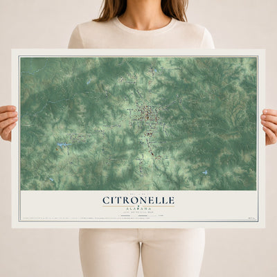 Map of Citronelle, Alabama, 18 x 24 inch unframed archival matte print