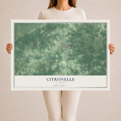 Map of Citronelle, Alabama, 24 x 36 inch unframed archival matte print