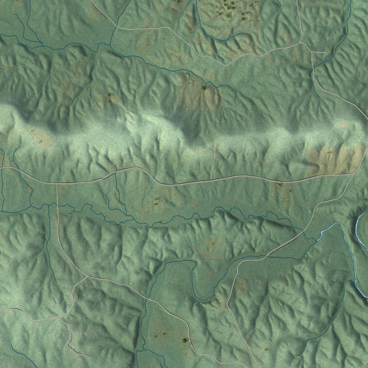 Second close-up of the map of Clanton, Alabama print showing more streets and buildings