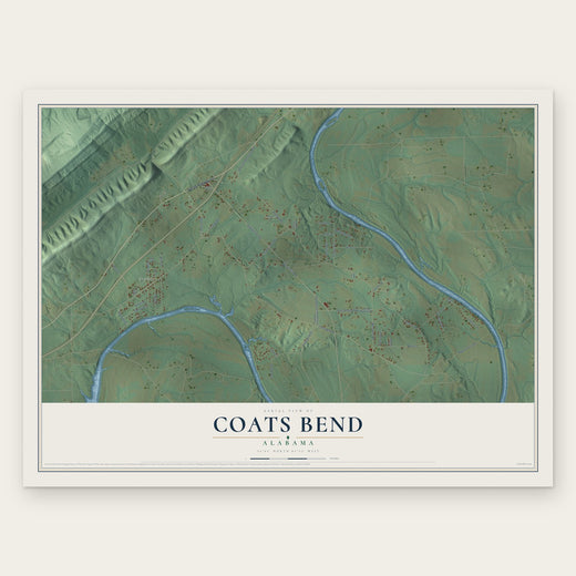 Coats Bend, Alabama map print, the full design