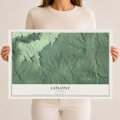 Map of Colony, Alabama, 12 x 18 inch unframed archival matte print