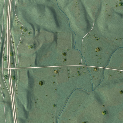 Second close-up of the map of Colony, Alabama print showing more streets and buildings