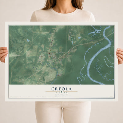 Map of Creola, Alabama, 18 x 24 inch unframed archival matte print