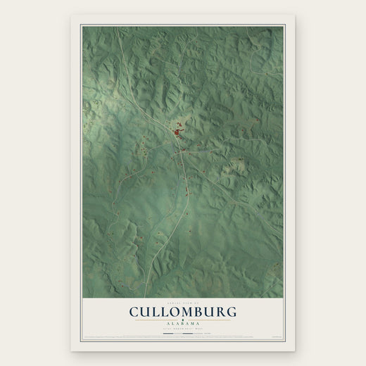 Cullomburg, Alabama map print, the full design