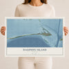 Map of Dauphin Island, Alabama, 12 x 18 inch unframed archival matte print