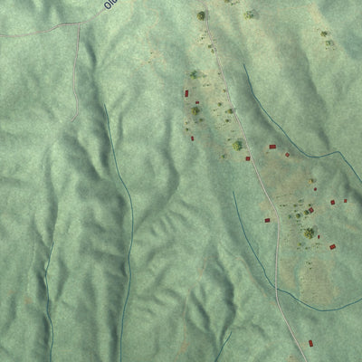 Second close-up of the map of Daviston, Alabama print showing more streets and buildings