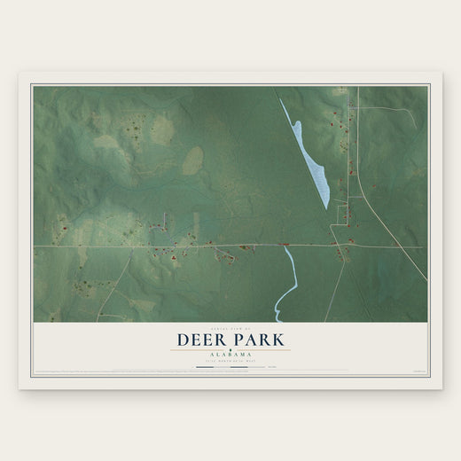 Deer Park, Alabama map print, the full design