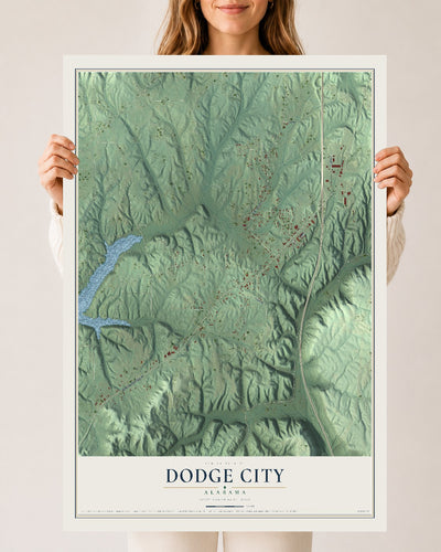Map of Dodge City, Alabama, 24 x 36 inch unframed archival matte print