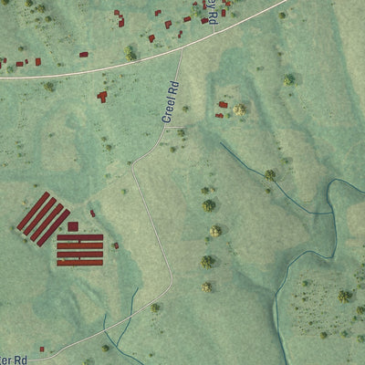Second close-up of the map of Douglas, Alabama print showing more streets and buildings