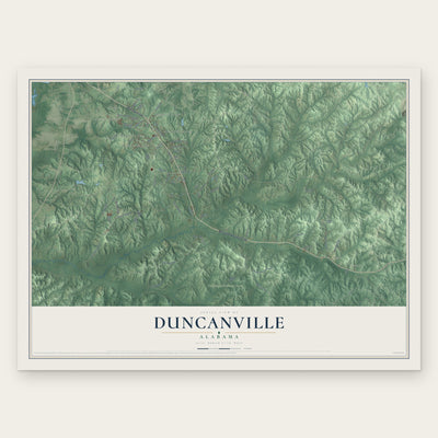 Duncanville, Alabama map print, the full design