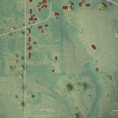 Second close-up of the map of Dutton, Alabama print showing more streets and buildings
