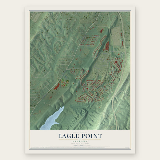 Eagle Point, Alabama map print, the full design