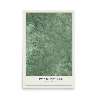 Map of Edwardsville, Alabama, 12 x 18 inch unframed archival matte print