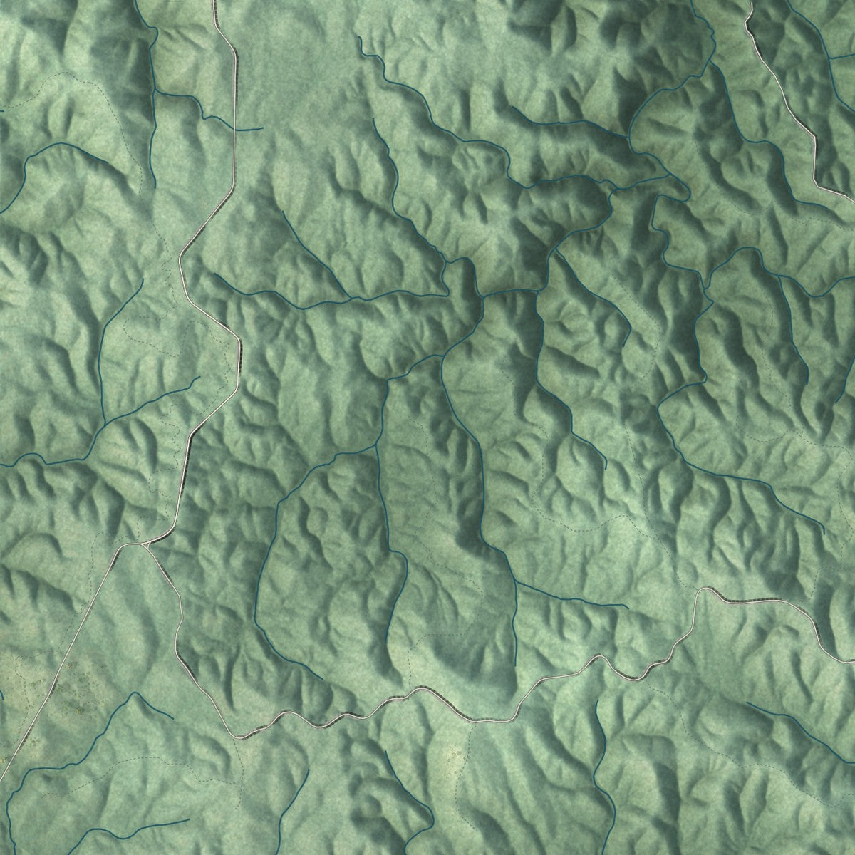 Second close-up of the map of Edwardsville, Alabama print showing more streets and buildings