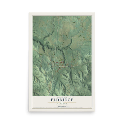 Map of Eldridge, Alabama, 12 x 18 inch unframed archival matte print