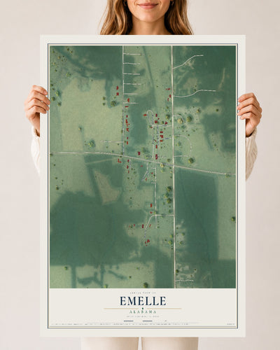 Map of Emelle, Alabama, 24 x 36 inch unframed archival matte print