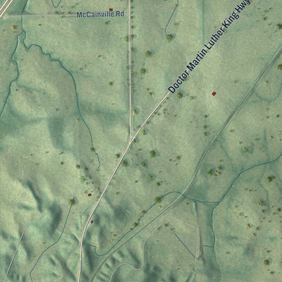 Second close-up of the map of Epes, Alabama print showing more streets and buildings