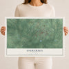 Map of Evergreen, Alabama, 12 x 18 inch unframed archival matte print