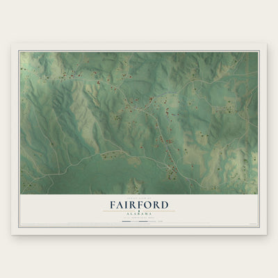 Fairford, Alabama map print, the full design