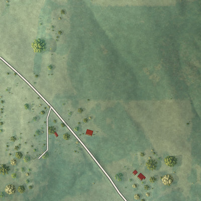 Second close-up of the map of Five Points, Alabama print showing more streets and buildings