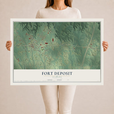 Map of Fort Deposit, Alabama, 24 x 36 inch unframed archival matte print