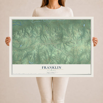 Map of Franklin, Alabama, 24 x 36 inch unframed archival matte print