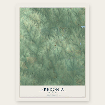 Fredonia, Alabama map print, the full design