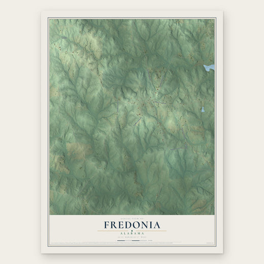 Fredonia, Alabama map print, the full design