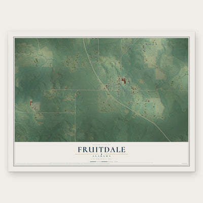 Fruitdale, Alabama map print, the full design