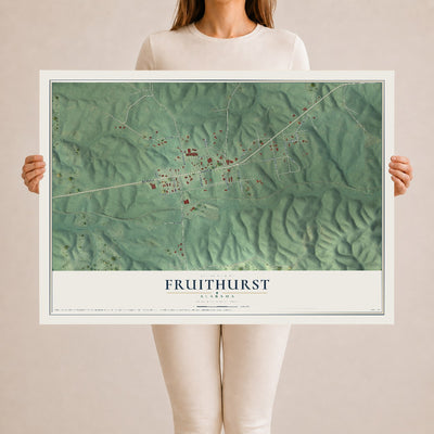 Map of Fruithurst, Alabama, 24 x 36 inch unframed archival matte print