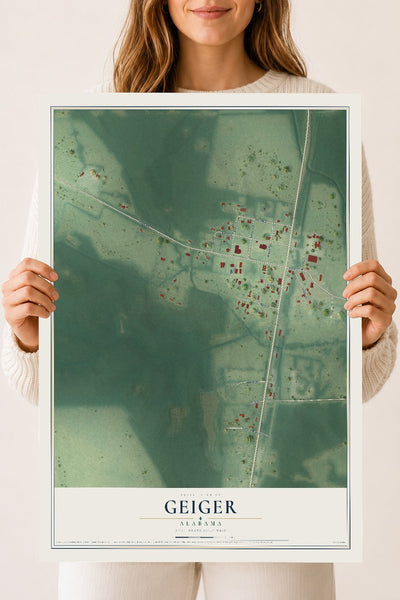 Map of Geiger, Alabama, 18 x 24 inch unframed archival matte print