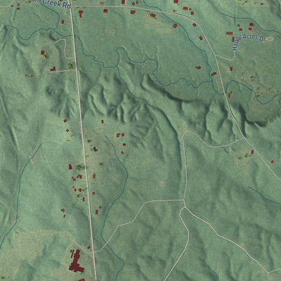 Second close-up of the map of Gilbertown, Alabama print showing more streets and buildings