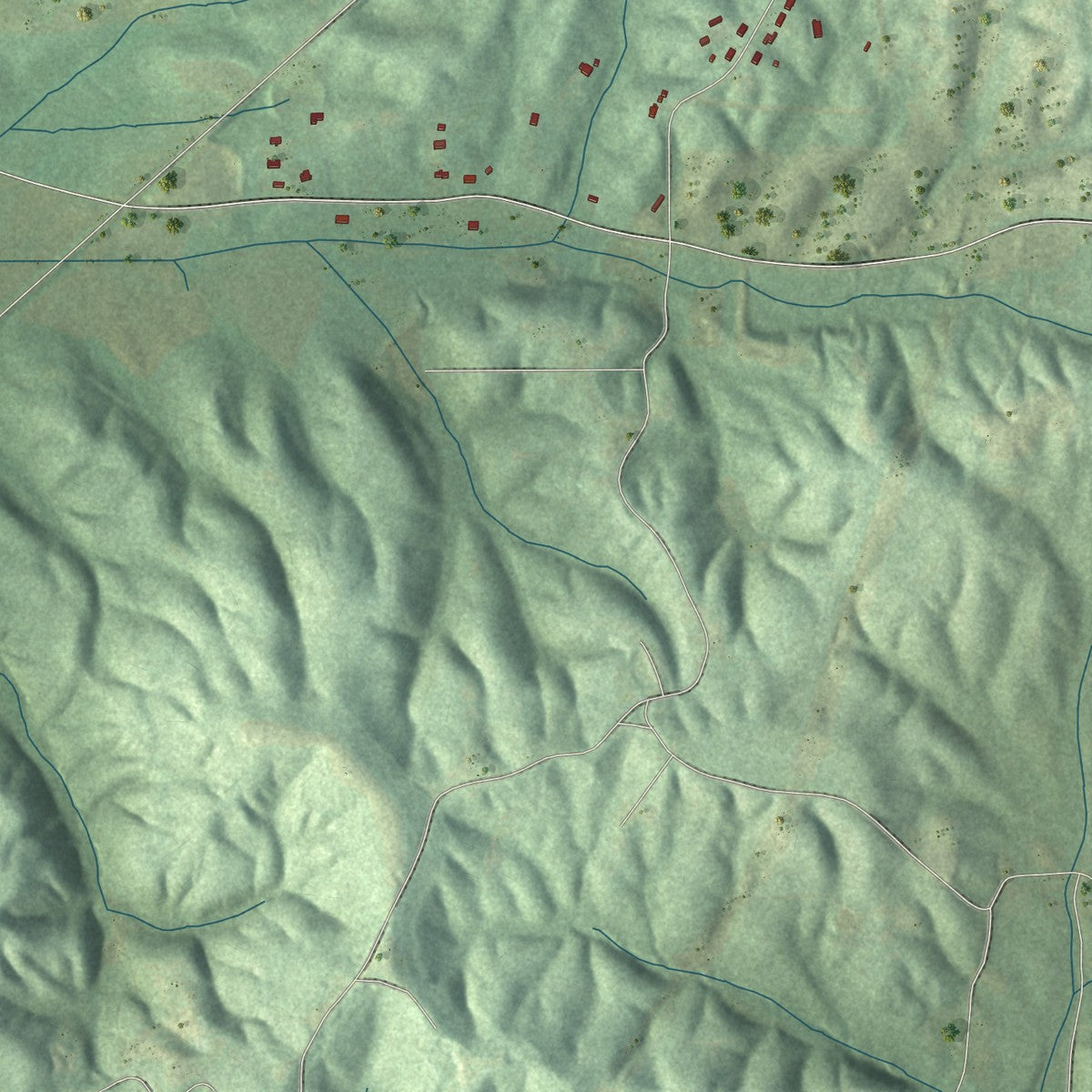 Second close-up of the map of Good Hope, Alabama print showing more streets and buildings