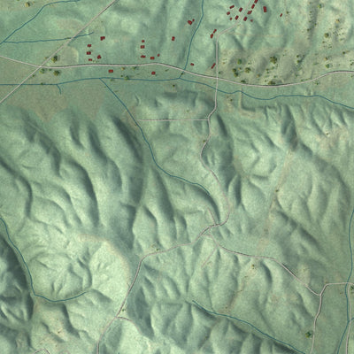Second close-up of the map of Good Hope, Alabama print showing more streets and buildings