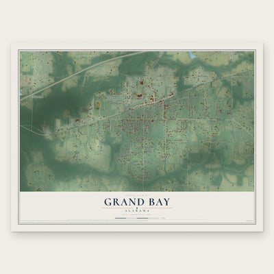 Grand Bay, Alabama map print, the full design