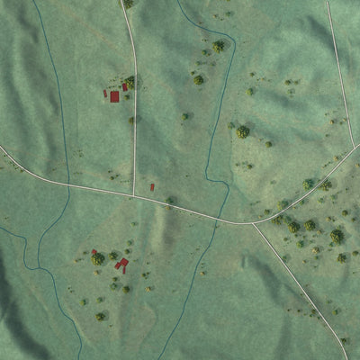 Close-up of the map of Gu-Win, Alabama print showing street and building detail