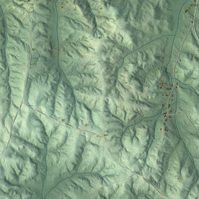 Second close-up of the map of Guin, Alabama print showing more streets and buildings
