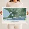 Map of Gulf Shores, Alabama, 12 x 18 inch unframed archival matte print