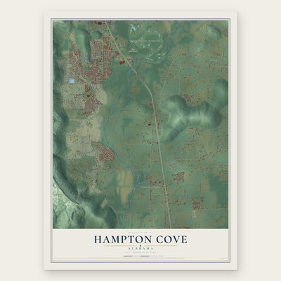 Hampton Cove, Alabama map print, the full design