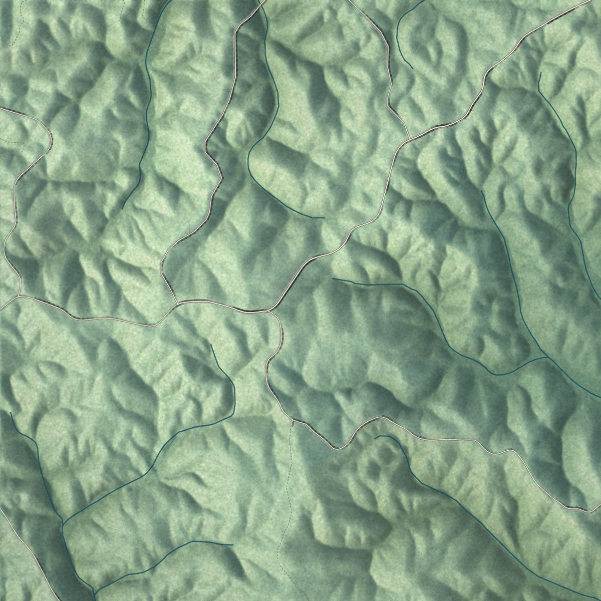 Second close-up of the map of Heflin, Alabama print showing more streets and buildings
