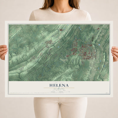 Map of Helena, Alabama, 18 x 24 inch unframed archival matte print
