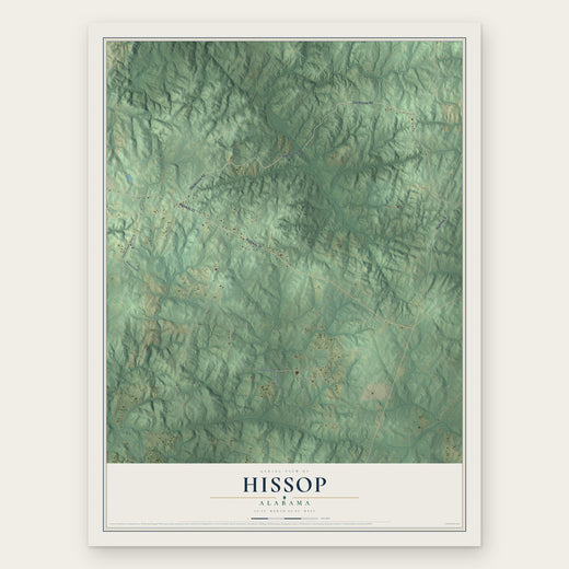 Hissop, Alabama map print, the full design