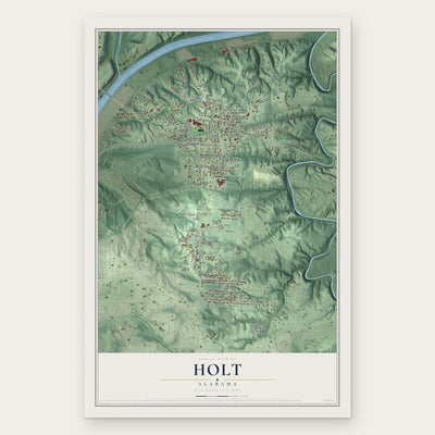 Holt, Alabama map print, the full design